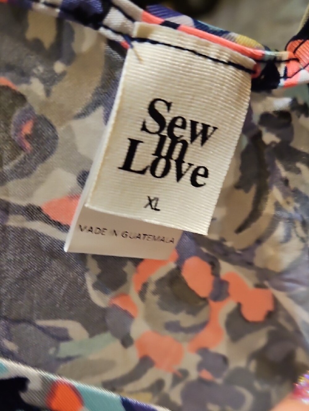 Sew In Love Navy Multi Floral Short Sleeve Top - Picture 7 of 8
